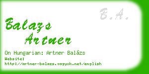 balazs artner business card